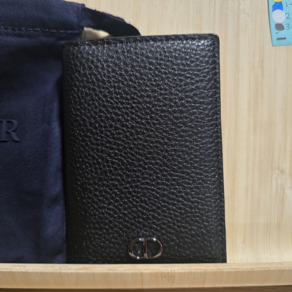 Dior Other - Dior Black Textured Leather Card Holder